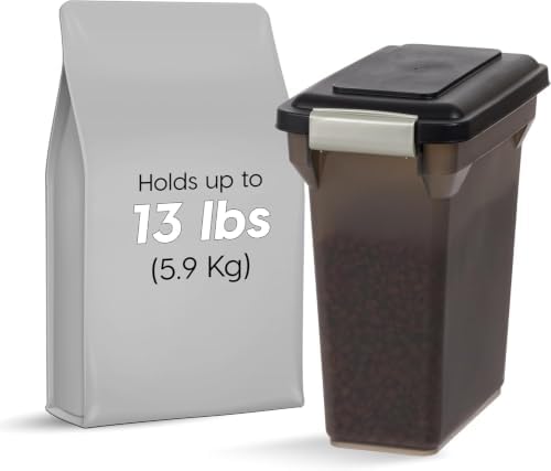 IRIS USA Dog Food Storage Container, Up to 13 lbs, Smoke, Made in USA - Image 4