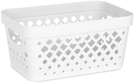 Glad Plastic Baskets for Organizing, Set of 6 | Pantry Storage for Under Counter, Linen Closet, and Bathroom | Nesting Shelf Bins with Handles, 1 Gallon, White - Image 2