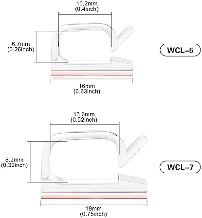XHF 60PCS 3/4” Clear Adhesive Cable Wire Wall Light Clips, Cord Holder - Image 2