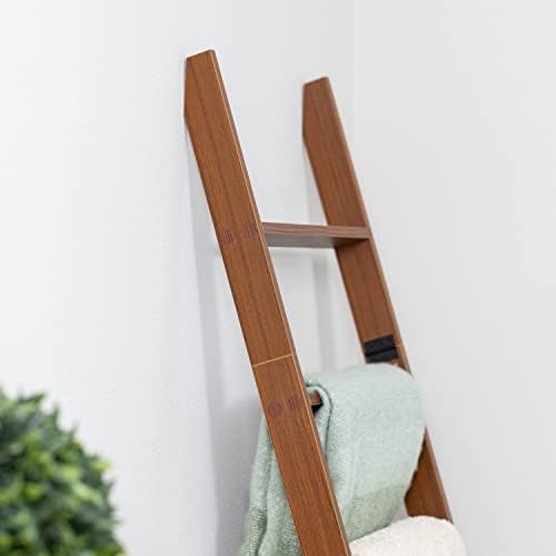 Blanket Ladder for the Living Room and Bedroom, Quilt Rack, 6-Tier, Brown - Image 4