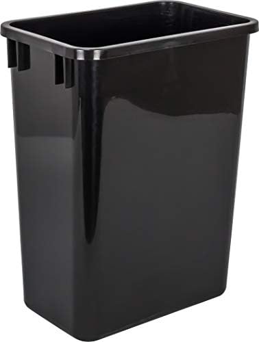 Hardware Resources Plastic Trash Can - Indoor Garbage Bin for Kitchen, Home, Office & Commercial Use - Large Waste Disposal Tub - Compatible with Pull-Outs & Frames - 35-Quart (8.75-Gallon) - Black 1 Count (Pack of 1) by Hardware+Resources