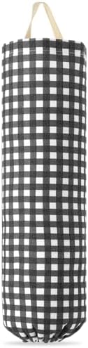 Gingham Plastic Bag Holder for Grocery Bag, Black by Unknown