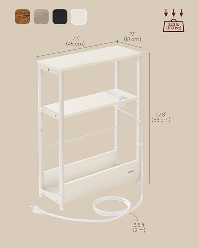 VASAGLE 3-Tier Side Tables with Charging Station, Narrow Nightstands - Image 3