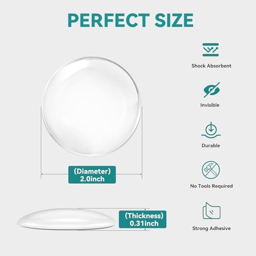Door Stoppers for Wall, 2" Clear Silicone Door Knob Wall Protectors 10 Pack - Image 2