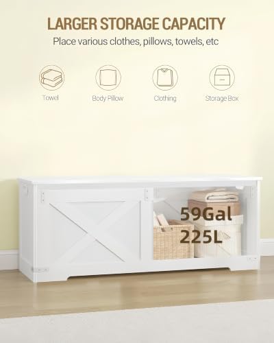 Hzuaneri 47" Modern Farmhouse Storage Chest and Bench | 59 Gal - Image 5