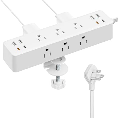 Desk Clamp Power Strip 10FT, Acozvin 40W Total Fast Charging Station by AcozvinPowerStrip