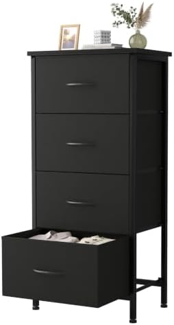 Sweetcrispy Dresser for Bedroom, 4 Drawer Storage Cabinet, Tall Nightstand by Sweetcrispy