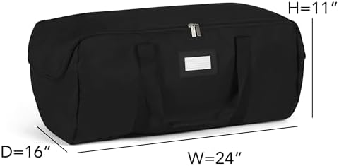 Covermates Keepsakes - Storage Duffel Bag - Heavy Duty Polyester - Reinforced Handles - Closet Storage, Black - Image 3