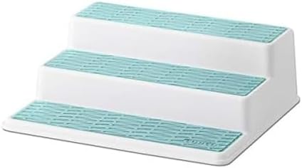 Copco Non-Skid 3-Tier Spice Pantry Kitchen Cabinet Organizer, 10-Inch, White/Aqua by Copco