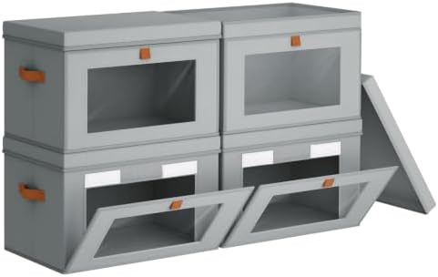 Homsorout Storage Bins with Lids - Closet Organizer with Front Opening by Homsorout
