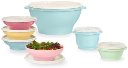 Tupperware Heritage Collection 17.25 cup Salad Bowl and Small Container Set - Vintage Pastel by Tupperware