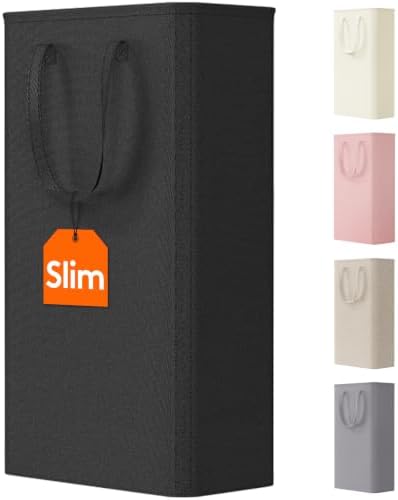 Lifewit Slim Collapsible Laundry Basket with Handles, 65L, Black by Lifewit
