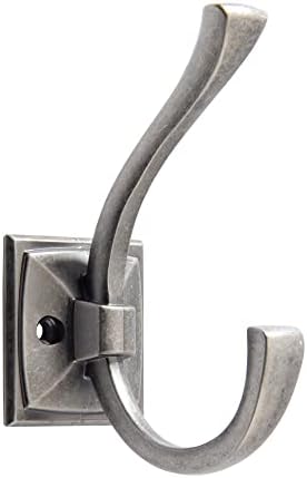 TUNNY 5 Pack Antique Design Wall Hanging Coat Hook - Matte Antique Nickel Coat Hook Towel Hook for Entry Shoe Cabinet, Wardrobe Bathroom Bedroom Furniture Hardware by TUNNY