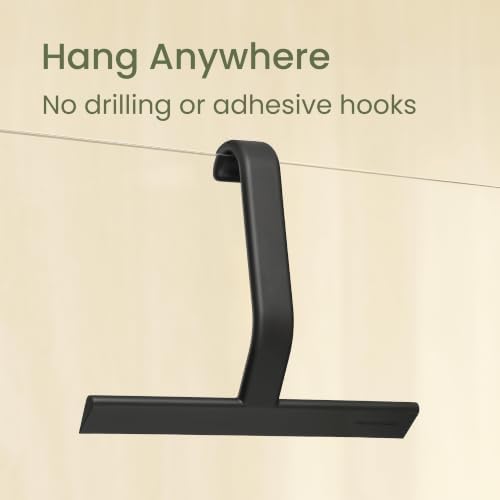 dancemoon JustHang Shower Squeegee with Built-in Hook, 12-Inch Black - Image 3