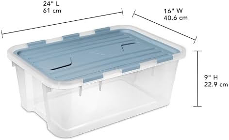 Sterilite Hinged Lid Storage Box, Plastic Container, 40 Quart, 18-Pack - Image 2