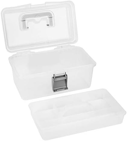 Tosnail 10-Inch 2 Layers Clear Plastic Craft Organizer Box Storage Container for Sewing, Painting, Arts - Image 4