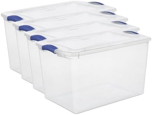 66 Qt Clear Storage Bins with Lids, Stackable Plastic Organizer (4) by Unknown