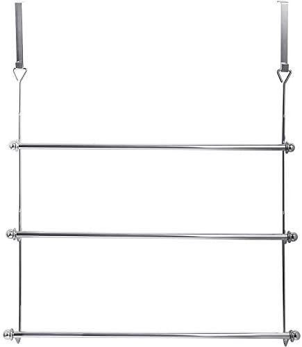 MyGift 3 Tier Over Door Towel Rack, Chrome Bathroom Towel Holder - Image 6