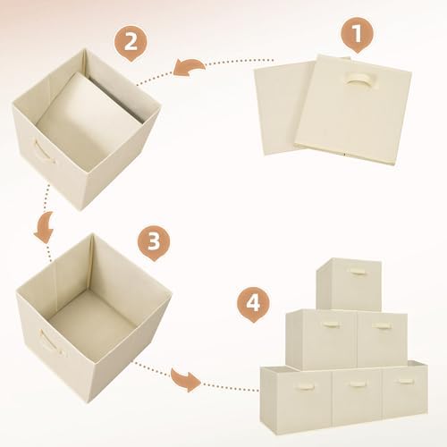 STORAGE MANIAC Storage Cubes, 13 Inch 4 Pack Collapsible Fabric Shelf Bins - Image 6