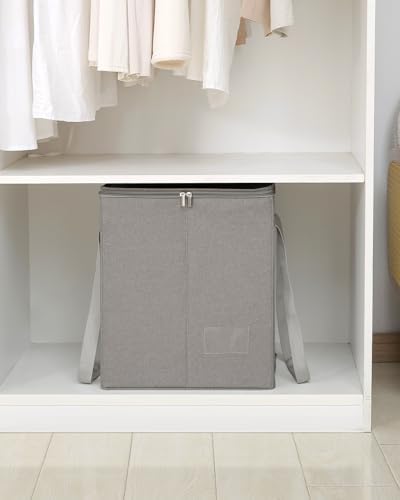 Qozary Clothes Hanger Organizer Bag-Rigid Hanger Storage Containers with Lid for Dustproof, Large Sturdy Hanger Caddy Organizer Box with Handle - Image 6