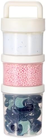 Portable Laundry Detergent Dispenser with Handle, Stackable Storage by Hoowen