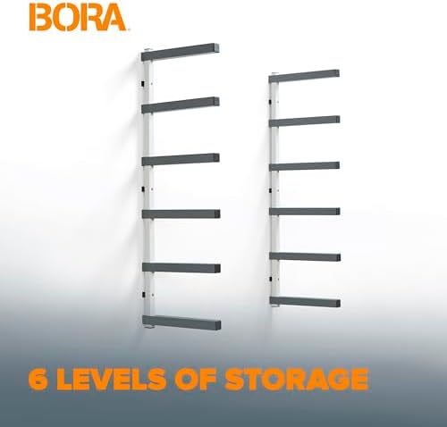 BORA 6 Level Lumber Rack Wall Mount - For Wood and Garage Organization - Image 2