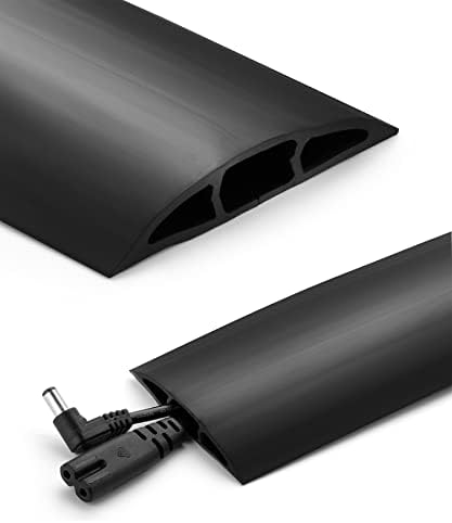 Bates- Floor Cord Cover, 10ft, Cable Cavity 0.6" (W) x 0.31" (H), Heavy Duty Wire Protector, PVC Extension Cords Hider, Protect Cords, Prevent Cable Trips, Cord Hider for Office, Home, Outdoor by BatesChoice