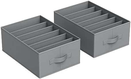 SONGMICS Set of 2 Foldable Wardrobe Clothes Organizers, 6-Compartment by SONGMICSbySONGMICSHOME