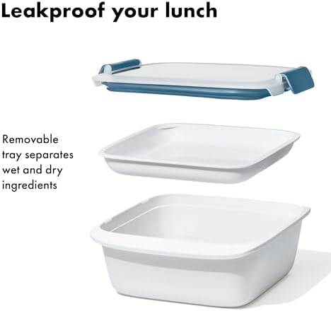 OXO Good Grips Prep & Go Food Storage Salad Container - 6.3 Cup, Ocean Blue - Image 2