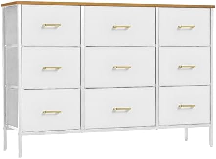VASICAR Wide TV Stand Modern TV Console, 9 Drawers Dresser for Bedroom by VASICAR