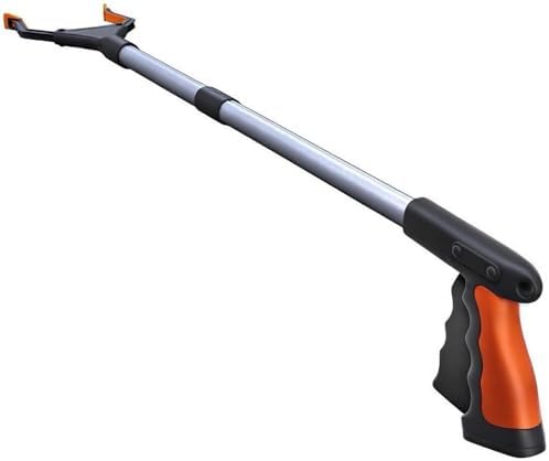 FitPlus 2024 Upgrade PowerGrip T9, Grabber Reacher Tool, Wide Jaw, Foldable, Steel Cable, with 96 Grip Points for Firm Grip, Magnet Orange, 32 Inch (Pack of 1) by FitPlus