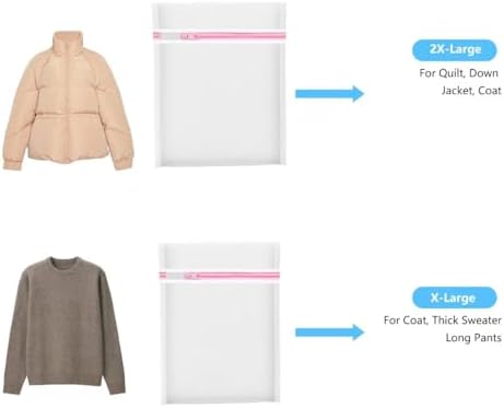 2PCS X-Large Heavy-Duty Mesh Laundry Bag: Ideal for Bulky Items - Wash & Store Down Jackets, Sheets, Sweaters | Multi-Purpose Lingerie Washing Bag for Delicates & Travel Storage,24X24’+20X24’ - Image 2