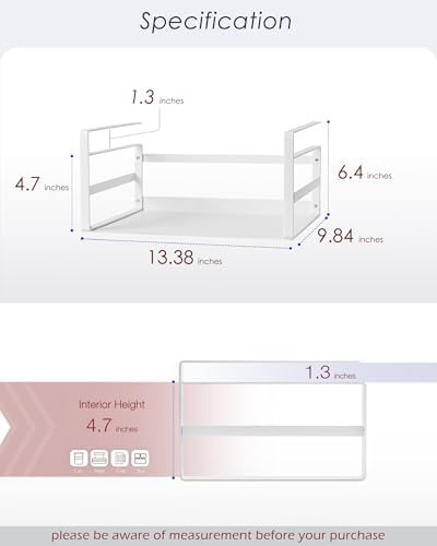 Nxconsu Under Shelf Basket 2 Pack, Cabinet Storage Organizer, 13.4" White - Image 2