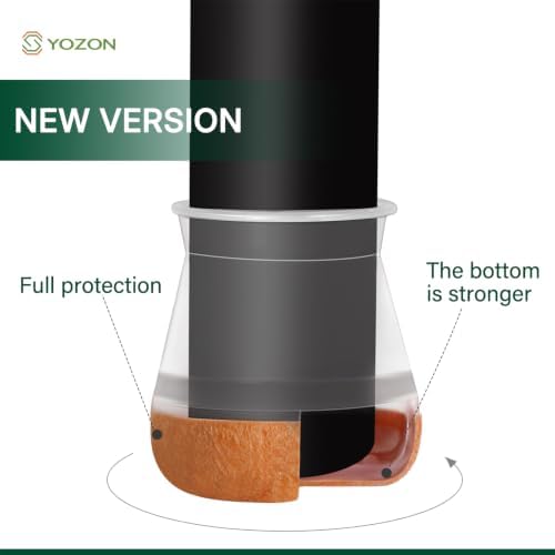 YOZON Chair Leg Floor Protectors Felt Silicone Caps Strengthen Bottom - Image 2