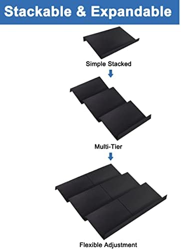 Expandable Spice Drawer Rack Organizer Insert for Kitchen Cabinet - Multi Tier Adjustable Spice Storage Shelf for Seasoning and Jar, Pack of 6 - Image 4