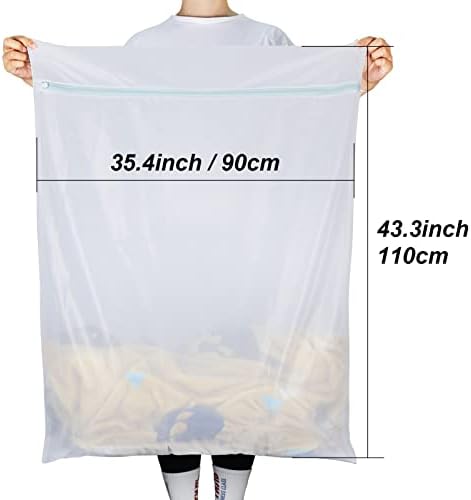 Tenn Well Extra Large Mesh Laundry Bags, 4 Pack 43 x 35 inch Jumbo Delicates Bag for Washing Machine, Large Mesh Bags for Delicates, Coats, Blankets, Bedding, Toys, Pet Items - Image 2