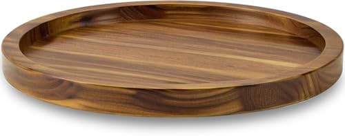 16" Acacia Wood Lazy Susan Organizer Kitchen Turntable for Cabinet Pantry Table Organization by AUAM