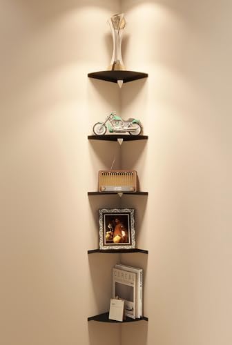Corner Shelf, 3.0mm Aluminum Alloy Corner Shelf wall Mounted, for Offices, Bedrooms, Kitchens, Bathrooms, Dorm Rooms and Living Rooms(9 in Black) - Image 6