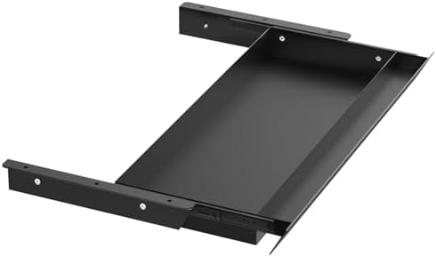 Large Under Desk Mounted Sliding Drawer with Pencil Tray and 60 Degree Tilt Panel to Pull Out, 26'' Long & 13'' deep Large Storage Organizer for Sit Stand Workstation by GAXOMO