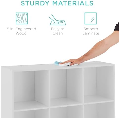 Best Choice Products 9-Cube Storage Organizer, 13.5in Shelf Opening, Bookcase, Display Shelf, Customizable w/ 3 Removable Back Panels – White - Image 6