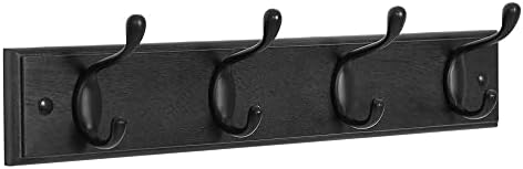 SONGMICS Wall-Mounted Coat Rack, 4 Dual Metal Hooks by VASAGLEbySONGMICSHOME