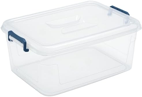 Plastic Storage Bins with Lids, Clear Stackable Storage Containers - 21 Qt by Tribello