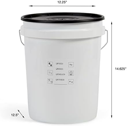 United Solutions 5 Gallon Airtight Pet Food Storage, 2 Pack, White/Black - Image 2