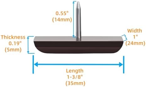 Furniture Sliders-Furnigear (Teflon) Nail in Chair Glides for Carpet Floor - Move Your Furniture Easily & Safely - Best Floor Protector (1x1-3/8 Nail, Brown-24 Pack) - Image 2