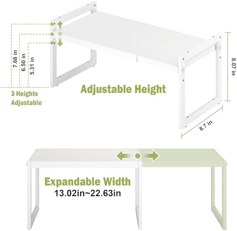 DOLALIKE Expandable Cabinet Shelf Organizer Stackable Kitchen Counter Shelf - Image 3