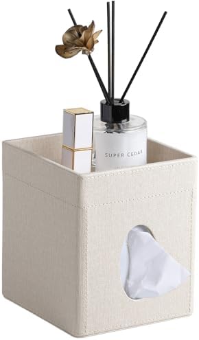 PU Leather Tissue Box Cover Square Tissue Box Holder Tissue Holder by Cretkhp