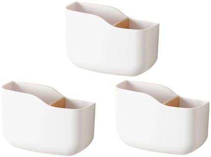 SUNFICON Wall Mount Remote Holder TV FAN Remote Control Holder Bedside Caddy Wall Organizer Phone Holder for Office Adhesive Media Player Controller Holder Box Tray Home Desk Nightstand 3 PACK WHITE - Image 3