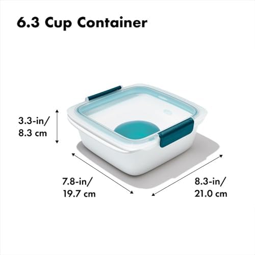 OXO Good Grips Prep & Go Food Storage Salad Container - 6.3 Cup, Teal - Image 6