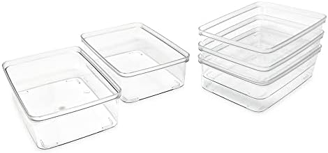 Isaac Jacobs 5-Pack Small Clear Storage Bins (5.5” L x 7.75” W x 2.5” H) - Image 2