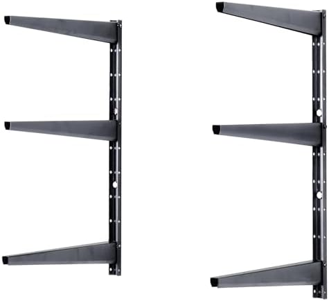 Minimalistic Black Shelf Brackets by Delta Cycle, Set of 6 Fully Adjustable 12-inch Heavy Duty Shelf Brackets, Holds Up to 480 lbs, Modern Shelf Bracket for Wood Shelves by deltaCycleandHome